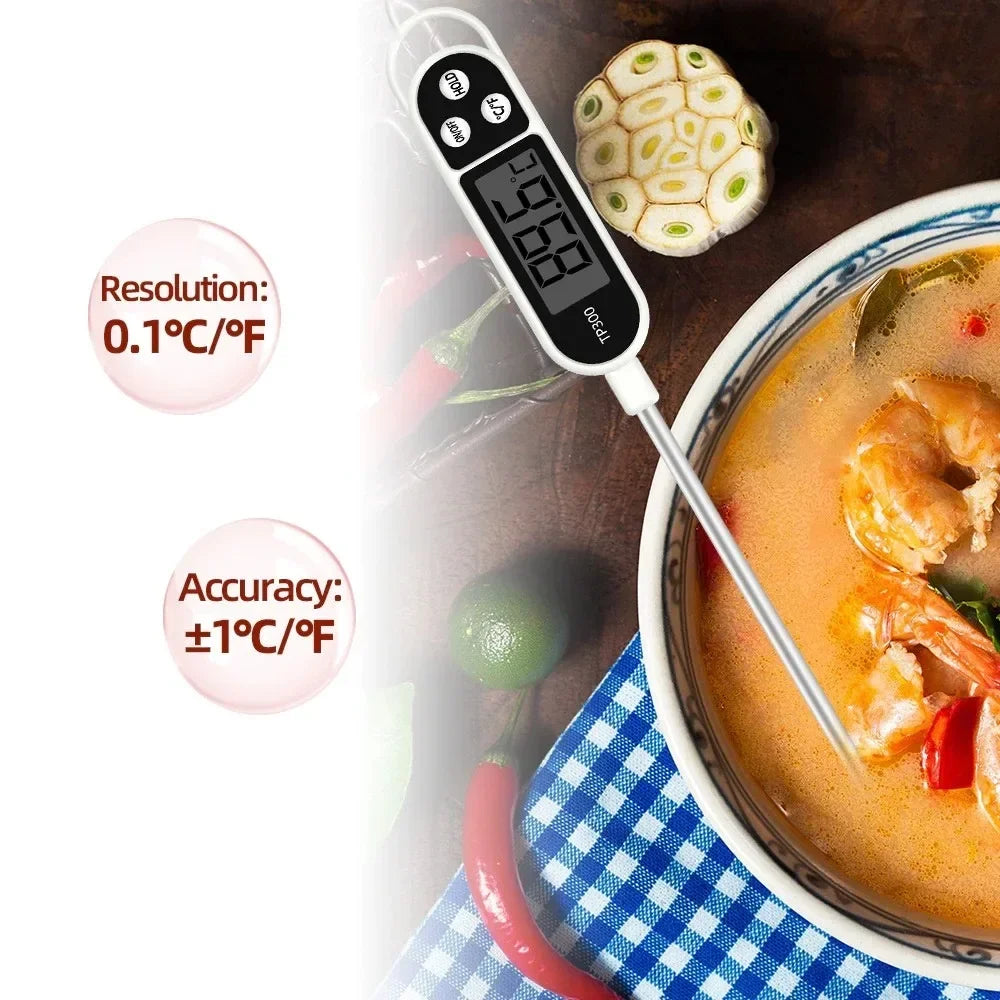 Digital Food Thermometer — Kitchen Probe for Meat, Oil, Water & BBQ