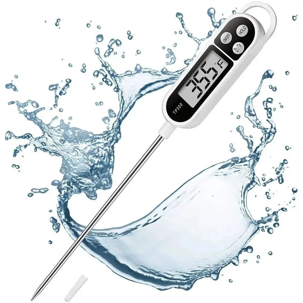 Digital Food Thermometer — Kitchen Probe for Meat, Oil, Water & BBQ