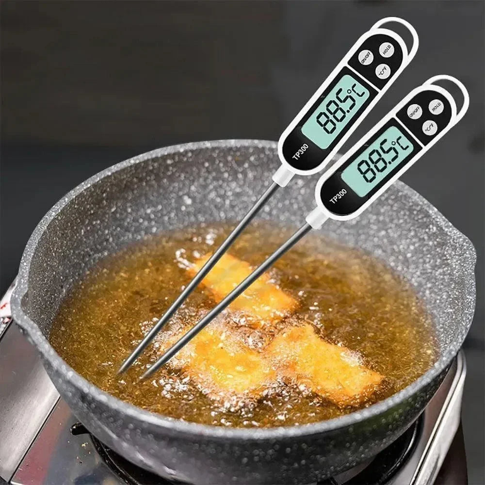 Digital Food Thermometer — Kitchen Probe for Meat, Oil, Water & BBQ