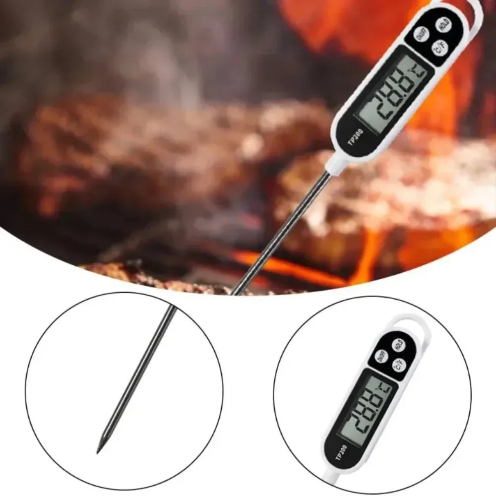 Digital Food Thermometer — Kitchen Probe for Meat, Oil, Water & BBQ